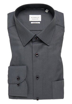 Čierno šedá nepresvitajúca košeľa ETERNA Comfort Fit Non Iron