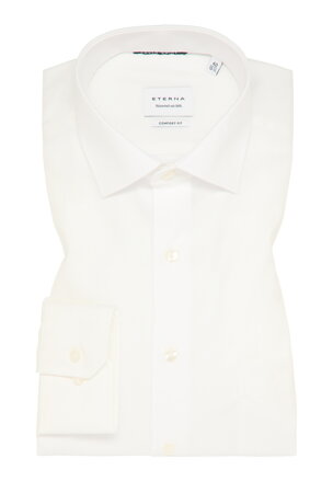 Nepriehľadná smotanová nežehlivá keprová košeľa ETERNA Comfort fit Non iron