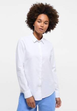Dámska košeľa ETERNA Regular Oxford biela s kontrastom Easy Iron