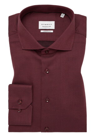 ETERNA Modern Fit bordová košeľa s jemnou štruktúrou 100% bavlna Non iron