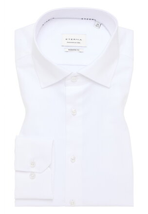 Luxusná pánska košeľa ETERNA Modern fit Herringbone biela 100 % bavlna Non Iron