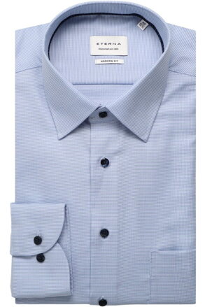 ETERNA Modern fit pánska košeľa modrá Non Iron 100% bavlna