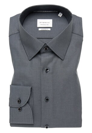 ETERNA Modern fit čierno sivá košeľa s jemnou štruktúrou Non Iron