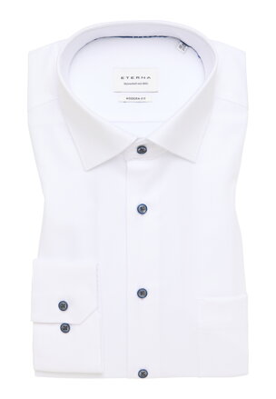 ETERNA Modern Fit biela košeľa štruktúrovaná pánska Non Iron