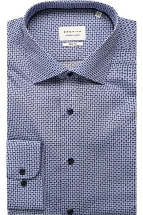 ETERNA Modern fit modrá košeľa s potlačou Non Iron