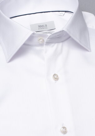 1863 BY ETERNA luxusná keprová košeľa biela Modern Fit super soft Non Iron
