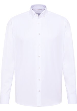 Pánska biela nežehlivá košeľa Button-down ETERNA Modern Fit zo 100% bavlny Non Iron Cover