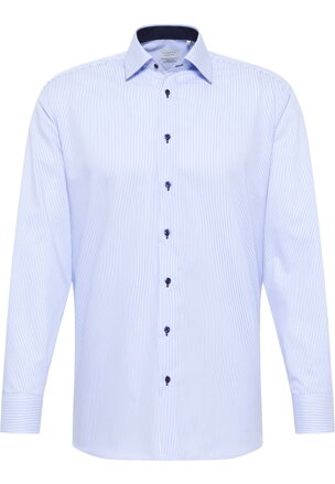Pánska nežehlivá košeľa ETERNA Modern Fit svetlo modrý prúžok s kontrastom rypsový keper Non Iron