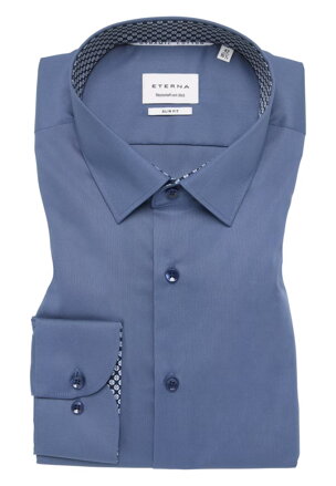 Pánska košeľa ETERNA Slim fit denim farba s kontrastom Non Iron