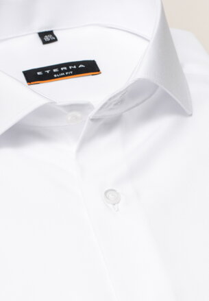 ETERNA Slim Fit biela košeľa pánska dlhý rukáv Popelín