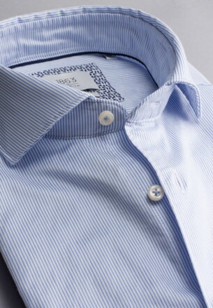 1863 BY ETERNA luxusná pánska košeľa modrý prúžok ETERNA Slim Fit super soft Easy Care