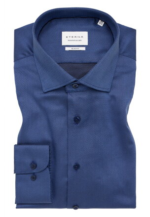 ETERNA Slim fit košeľa farba Denim jemná štruktúra Non Iron
