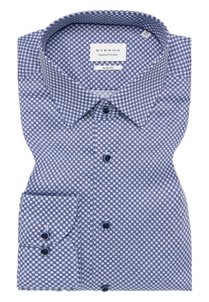Pánska košeľa ETERNA Slim fit s modro bielou potlačou