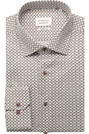 ETERNA Slim fit košeľa Dynamic cotton hnedo modrá Non Iron
