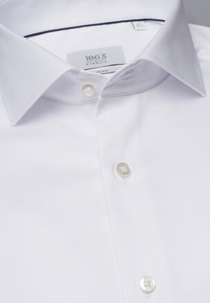 1863 BY ETERNA luxusná keprová košeľa biela Slim Fit super soft Non Iron