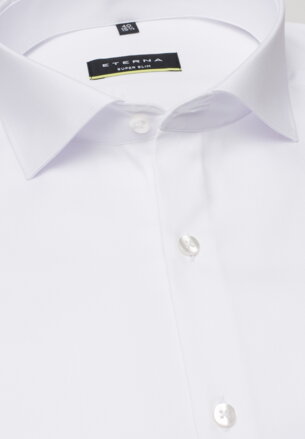 ETERNA Super Slim Fit biela nie presvitajúca košeľa dlhý rukáv Non Iron Cover