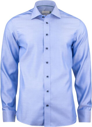 J. Harvest & Frost pánska bavlnená nežehlivá košeľa Slim fit modrá