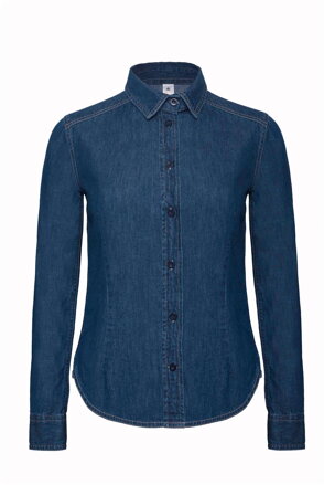 Džínsová košeľa dámska Blue Denim dlhý rukáv