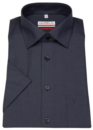 Marvelis Modern Fit pánska košeľa 100% popelín sivá krátky rukáv