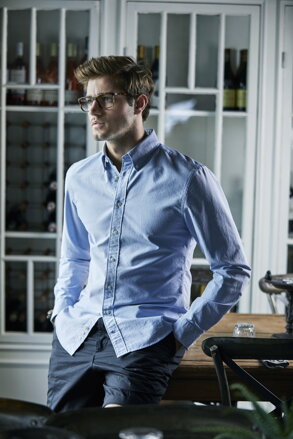 Pánska Oxford košeľa jednofarebná Button-down