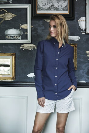 Dámska Oxford košeľa jednofarebná Button-down