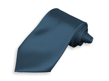 Luxusní saténová tmavomodrá kravata 