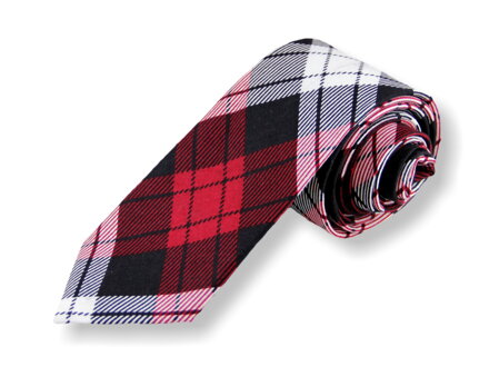 Pánská bavlněná károvaná kravata 