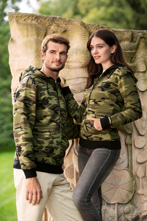 Pánska army mikina na zips Camo Zipper Adler