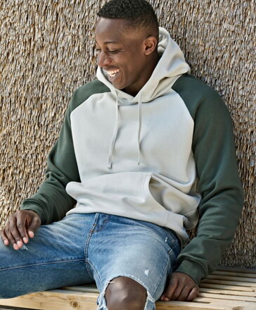 Pánska športová mikina s farebnými rukávmi a kapucňou TEE JAYS