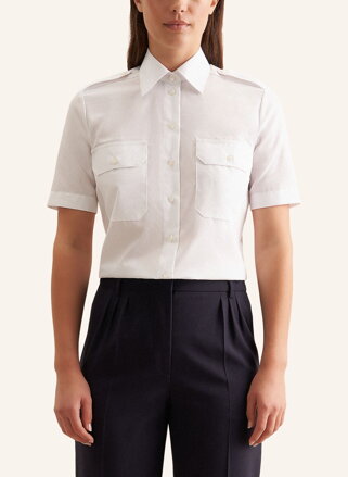 Dámska pilotka biela slim fit s dlhým rukávom 100% bavlna Seidensticker