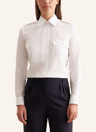 Dámska pilotka s krátkym rukávom slim fit v bielej farbe 100% bavlna Seidensticker