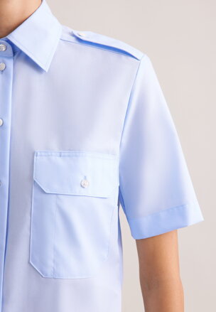 Dámska pilotka slim fit s krátkym rukávom v modrej farbe 100% bavlna Seidensticker