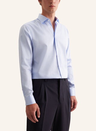 Seidensticker luxusná pánska modrá Regular fit košeľa Cover Easy Care satén