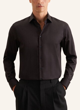 Seidensticker luxusná pánska čierna Regular fit košeľa Cover Easy Care satén