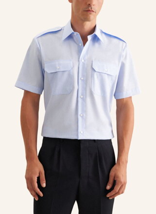 Pánská pilotka regular fit s krátkým rukávem v modré barvě Seidensticker 