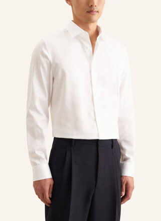 Seidensticker luxusná pánska biela Slim fit košeľa Cover Easy Care satén