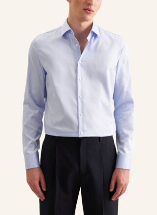 Seidensticker luxusná pánska modrá Slim fit košeľa Cover Easy Care satén