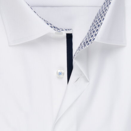 Seidensticker slim fit košeľa biela s kontrastom 100% bavlna Easy Care