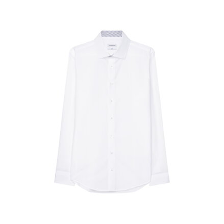 Nežehlivá slim fit obchodná košeľa s golierom Kent v bielej farbe