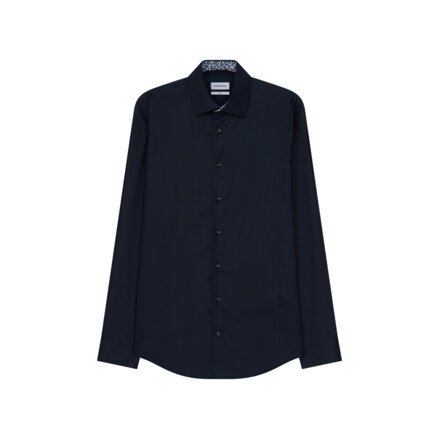 Nežehlivá slim fit obchodná košeľa s golierom Kent v modrej farbe