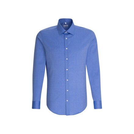Pánska modrá nežehlivá Slim fit košeľa s dlhým rukávom Seidensticker