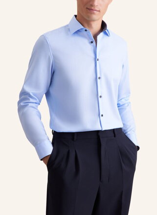 Luxusná pánska modrá košeľa Seidensticker Cover Shaped fit s kontrastom