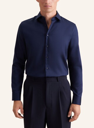 Luxusná pánska Navy košeľa Seidensticker Cover Slim fit s kontrastom