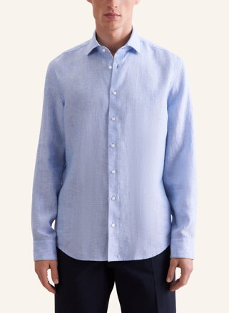 Ľanová svetlo modrá pánska košeľa Slim fit Seidensticker