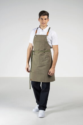 Stylová laclová zástěra Unisex Bib Apron 100% bavlna 