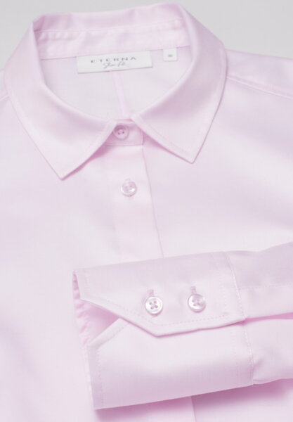 Dámská slim fit neprosvítající růžová NON IRON košile s dlouhým rukávem ETERNA 100% bavlna