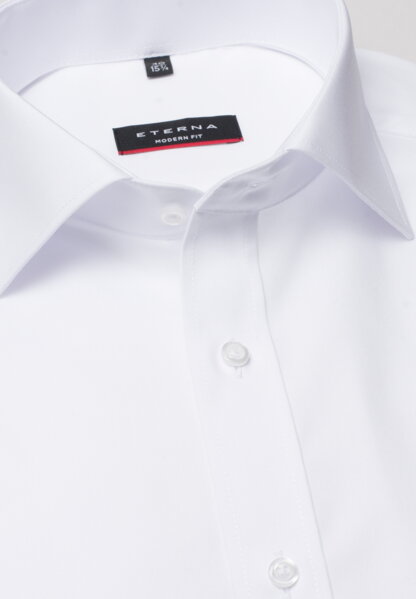 ETERNA Modern Fit biela košeľa pánska krátky rukáv Popelín s vreckom