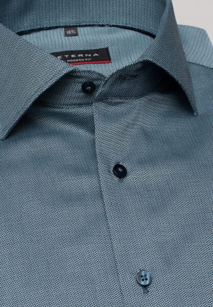 Strukturovaná modrá pánská košile ETERNA v mírně zúženém střihu Modern fit 100% bavlna non iron