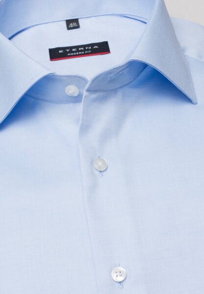 ETERNA Modern Fit svetlo modrá nie presvitajúca košeľa Rypsový keper - 2x predľžený rukáv 72 cm