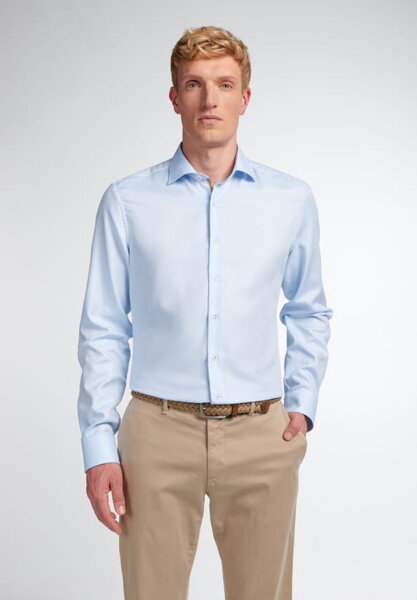 Světle modrá elegantní košile pro muže ETERNA Slim Fit 100% bavlna Non Iron